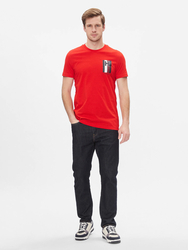 Tommy Hilfiger pánské červené triko Emblem - L (XND)