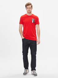 Tommy Hilfiger pánské červené triko Emblem - M (XND)