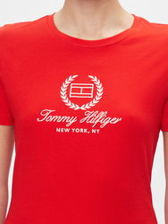 Tommy Hilfiger dámské červené tričko - XS (XND)