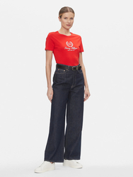 Tommy Hilfiger dámské červené tričko - XS (XND)
