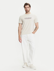 Tommy Hilfiger pánské béžové tričko - L (ACG)