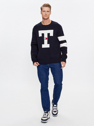 Tommy Jeans pánský tmavě modrý svetr - XL (DW5)