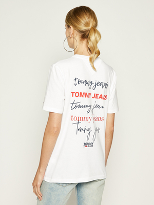Tommy Jeans dámské bílé tričko - M (100)