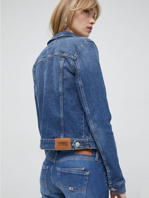 Tommy Jeans dámská modrá džínová bunda - XS (1A5)