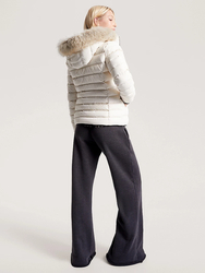 Tommy Jeans dámská krémová zimní bunda - XS (ACG)