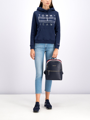 Tommy jeans dámská tmavě modrá mikina s kapucí Hoodie - L (CBK)