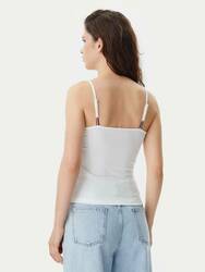 Tommy Jeans dámské bílé tílko  - XS (YBL)