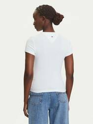 Tommy Jeans dámské bílé tričko - XS (YBL)
