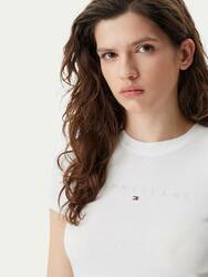 Tommy Jeans dámské krémové tričko - L (YBL)