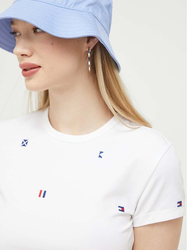 Tommy Jeans dámské bílé tričko - XS (YBR)