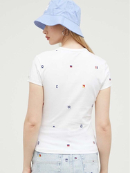 Tommy Jeans dámské bílé tričko - XS (YBR)