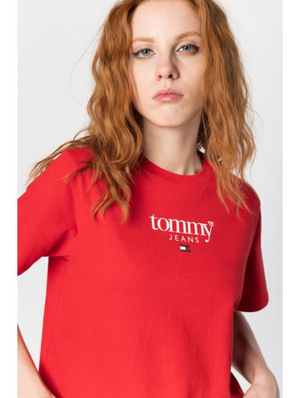 Tommy Jeans dámské červené tričko - XS (XNL)