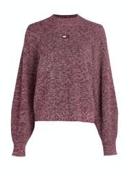 Tommy Jeans dámský vínový svetr - XS (VVK)