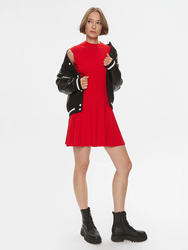 Tommy Jeans dámské červené každodenní šaty Babylock - XS (XNL)