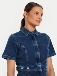 Tommy Jeans dámské modré džínové šaty - XS (1A5)