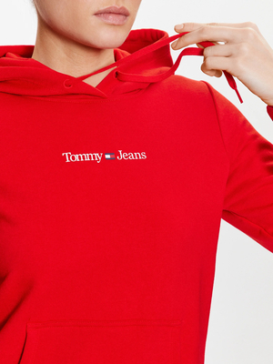 Tommy Jeans dámská červená mikina - L (XNL)