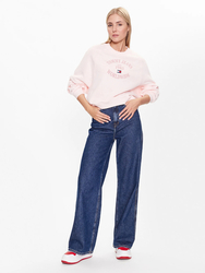 Tommy Jeans dámská růžová mikina WORLDWIDE - M (TJ9)