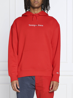 Tommy Jeans pánská červená mikina - L (XNL)