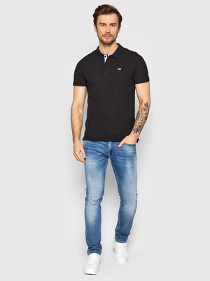 Tommy Jeans pánské černé polo tričko - S (BDS)