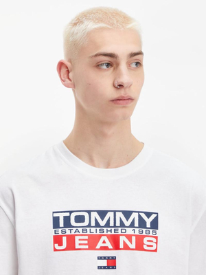 Tommy Jeans pánské bílé tričko Athletic - S (YBR)