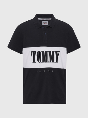 Tommy Jeans pánské černé polo tričko - S (BDS)