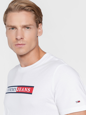 Tommy Jeans pánské bílé tričko Essential - M (YBR)