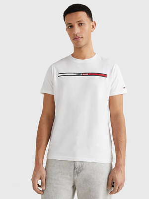 Tommy Jeans pánské bílé tričko - M (YBR)