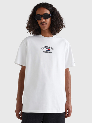 Tommy Jeans pánské bílé tričko - M (YBR)
