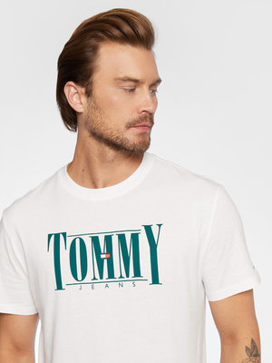 Tommy Jeans pánské bílé tričko - L (YBR)