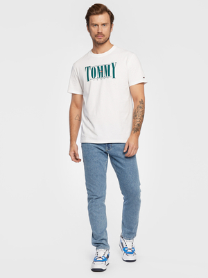 Tommy Jeans pánské bílé tričko - L (YBR)