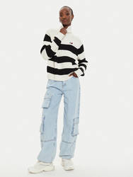 Tommy Jeans dámský pruhovaný svetr - M (0AR)
