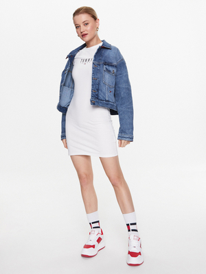 Tommy Jeans dámské bílé šaty - S (YBR)