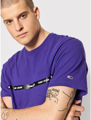 Tommy Jeans pánské fialové tričko Branded - L (VQ6)