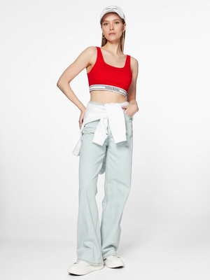 Tommy Jeans dámský červený top - M (XNL)