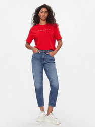 Tommy Jeans dámské červené tričko - S (XNL)