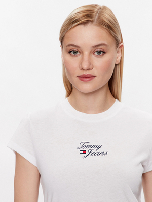 Tommy Jeans dámské bílé tričko - L (YBR)