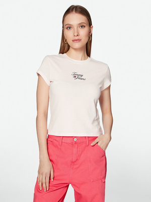Tommy Jeans dámské světle růžové tričko - L (TJ9)