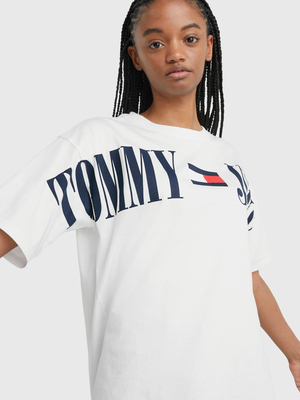 Tommy Jeans dámské bílé tričko - XS (YBR)