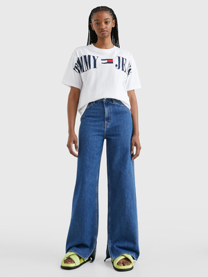 Tommy Jeans dámské bílé tričko - XS (YBR)