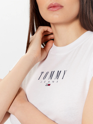 Tommy Jeans dámské bílé triko - L (YBR)