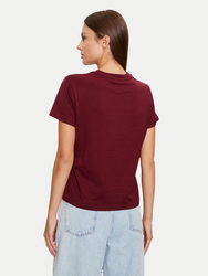 Tommy Jeans dámské vínové tričko - L (VLP)