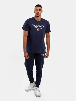 Tommy Jeans pánské tmavěmodré tričko - XXL (C87)