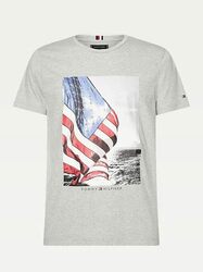 Tommy Hilfiger pánské šedé tričko Flag - L (P92)