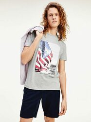 Tommy Hilfiger pánské šedé tričko Flag - S (P92)