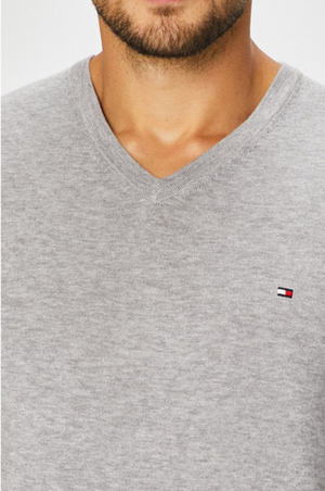 Tommy Hilfiger pánský šedý svetr - XL (055)