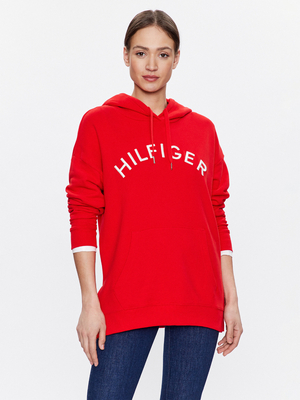 Tommy Hilfiger dámská červená mikina - XS (SNE)