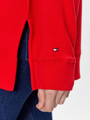 Tommy Hilfiger dámská červená mikina - S (SNE)