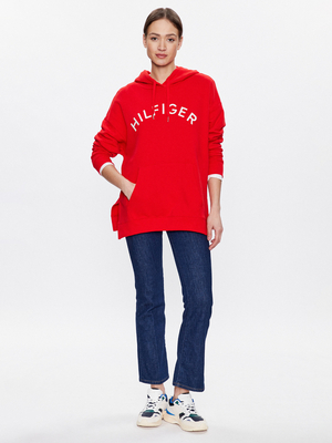 Tommy Hilfiger dámská červená mikina - S (SNE)