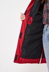 Tommy Hilfiger dámská červeno černá bunda Icon - XS (095)