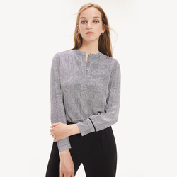 Tommy Hilfiger dámská šedá halenka s kostkou - XS (0OG)